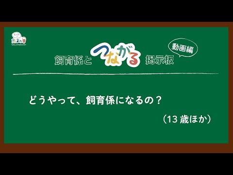 飼育係とつながる掲示板 動画編「どうやって、飼育係になるの？」：多摩動物公園(YouTube)