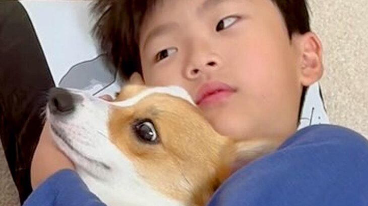 転がる男の子が『犬にヘッドロックをかけてる』と思ったら…意外すぎた『まさかの光景』が415万再生「幸せそうｗ」「温かいもんね」と絶賛(ブログ)