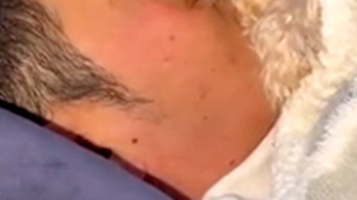 ふと『隣で寝ているパパ』を見たら、犬が…絶対に動けない『愛が重すぎる光景』が48万再生「息の根を止めにいってるｗ」「幸せなんだろうな」(ブログ)