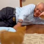 おじいちゃんが『小さな子犬』と初めて会った結果→互いにテンションが上がり…ずっと見ていたいやり取りに反響「おじいちゃんの方が面白くてｗ」(ブログ)