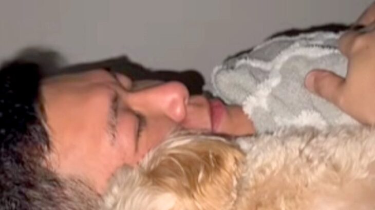 出張から帰ったお父さん→嬉しくなった犬が、夜にお布団で…幸せが溢れ出てしまった『尊すぎる表情』に絶賛「愛おしすぎる」「羨ましいです…」(ブログ)